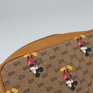 Pre-owned Gucci Mickey Mouse Disney collaboration Brown PVC coated canvas×Leather 602536 shoulderbag | stylenewstar