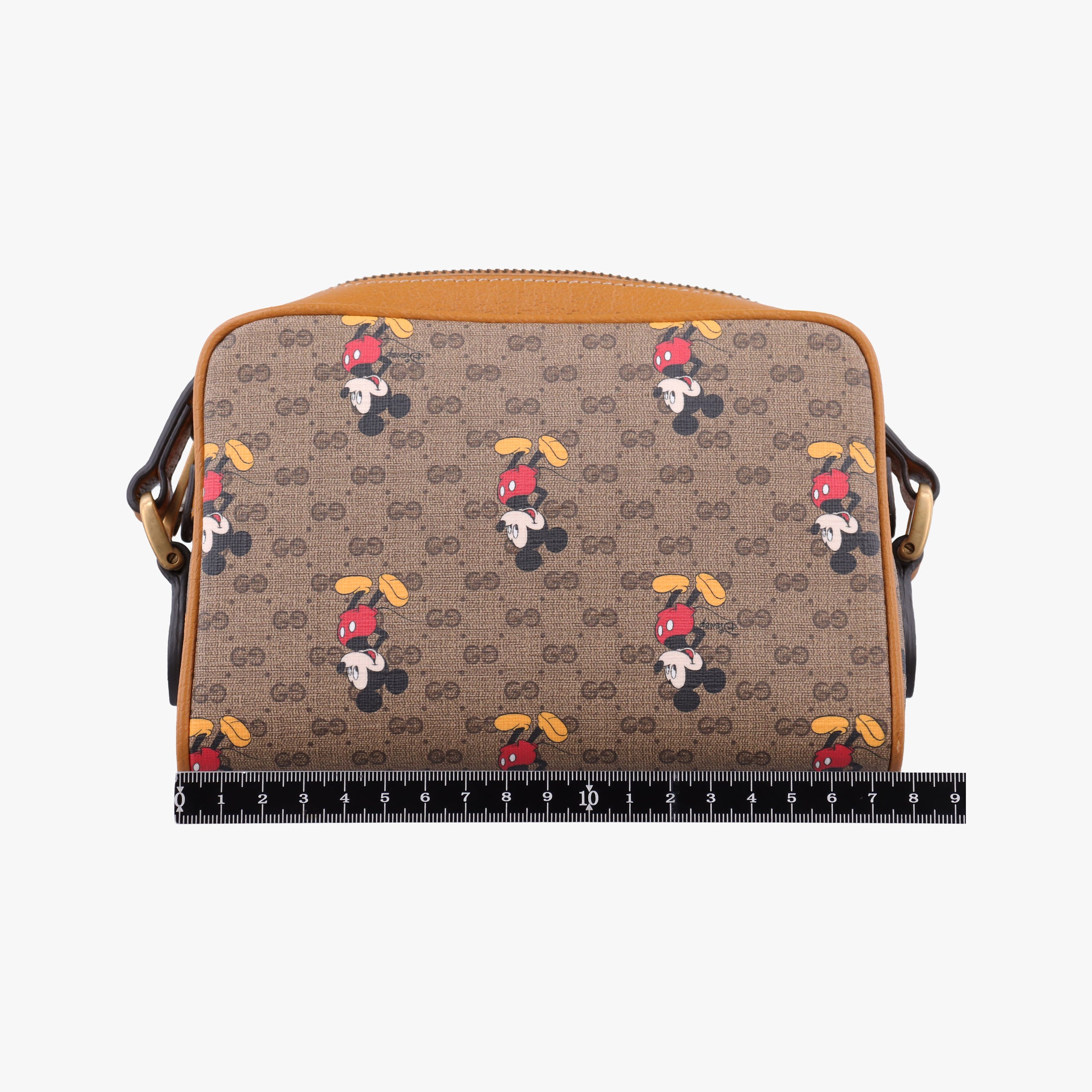 Pre-owned Gucci Mickey Mouse Disney collaboration Brown PVC coated canvas×Leather 602536 shoulderbag | stylenewstar