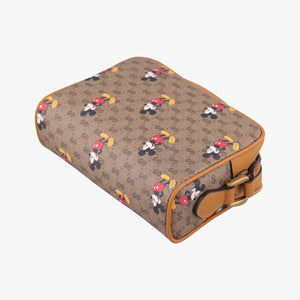 Pre-owned Gucci Mickey Mouse Disney collaboration Brown PVC coated canvas×Leather 602536 shoulderbag | stylenewstar