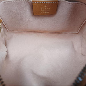 Pre-owned Gucci Mickey Mouse Disney collaboration Brown PVC coated canvas×Leather 602536 shoulderbag | stylenewstar