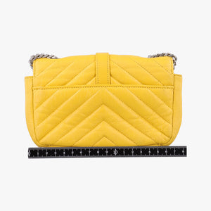 Pre-owned Yves Saint Laurent Baby Chai Yellow Leather 399289 shoulderbag | stylenewstar