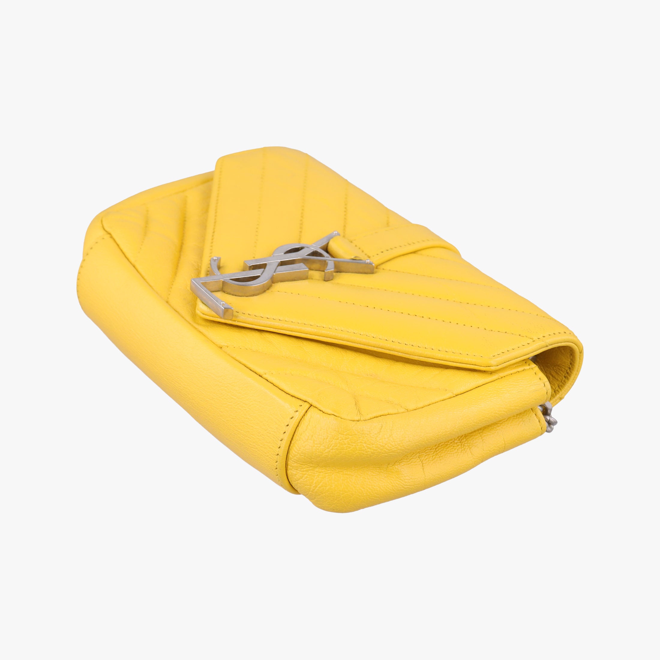 Pre-owned Yves Saint Laurent Baby Chai Yellow Leather 399289 shoulderbag | stylenewstar