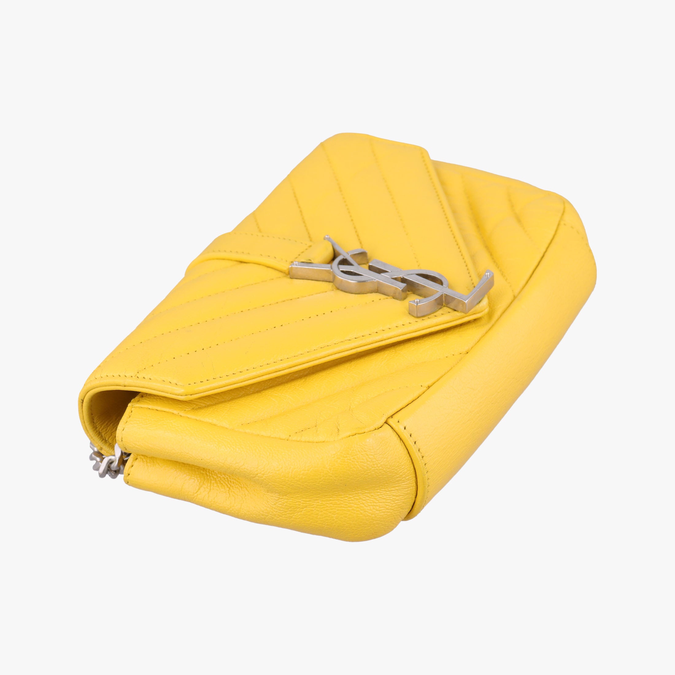 Pre-owned Yves Saint Laurent Baby Chai Yellow Leather 399289 shoulderbag | stylenewstar