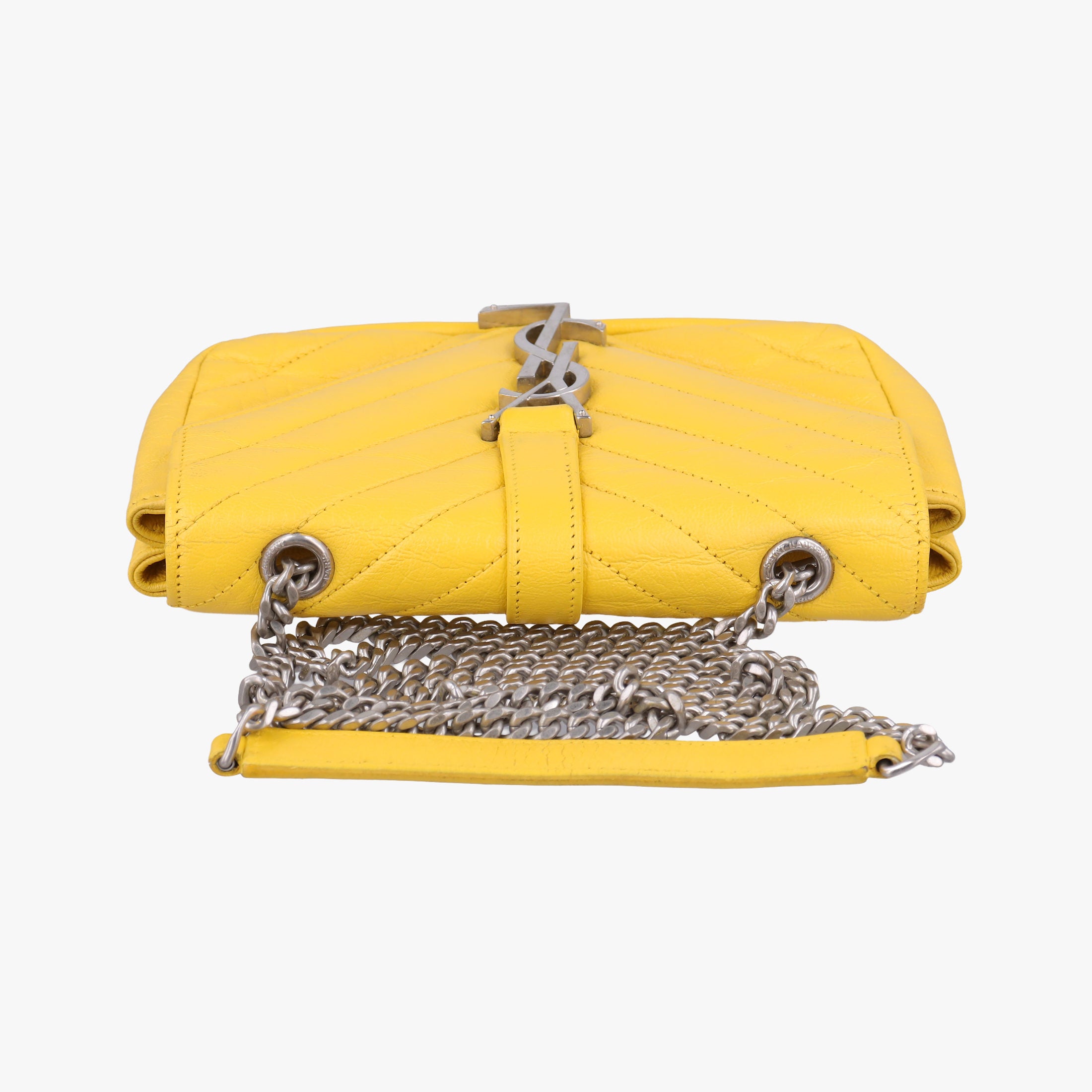 Pre-owned Yves Saint Laurent Baby Chai Yellow Leather 399289 shoulderbag | stylenewstar