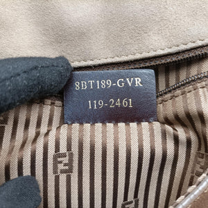 Pre-owned Fendi Silvana Brown × Beige Leather 8BT189 shoulderbag | stylenewstar