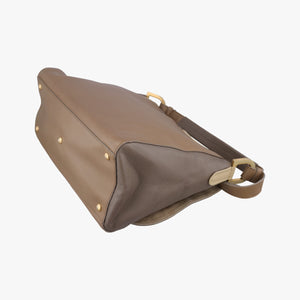 Pre-owned Fendi Silvana Brown × Beige Leather 8BT189 shoulderbag | stylenewstar