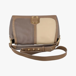 Pre-owned Fendi Silvana Brown × Beige Leather 8BT189 shoulderbag | stylenewstar