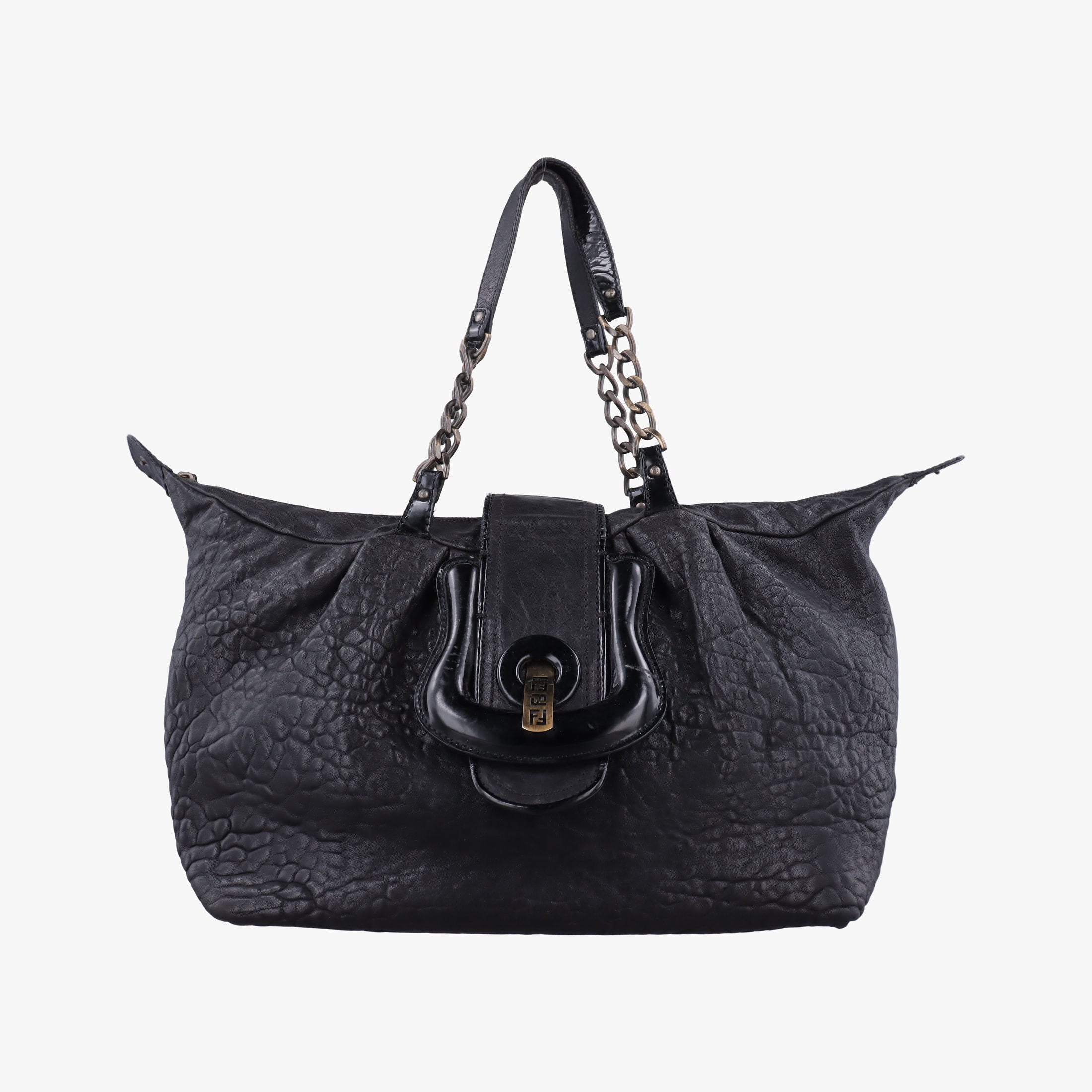 Pre-owned Fendi Borsa B Black Leather 8BL102 handbag | stylenewstar