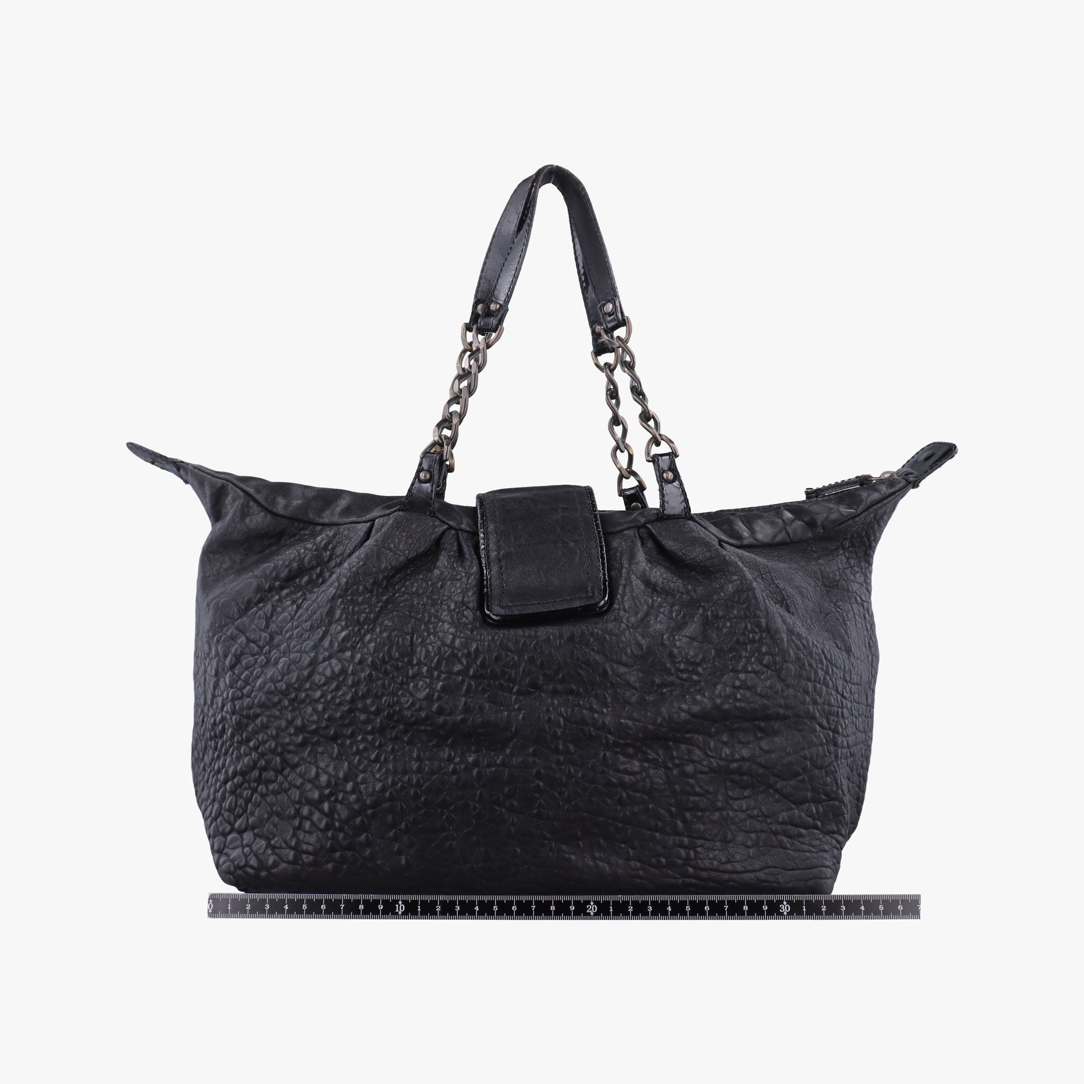 Pre-owned Fendi Borsa B Black Leather 8BL102 handbag | stylenewstar