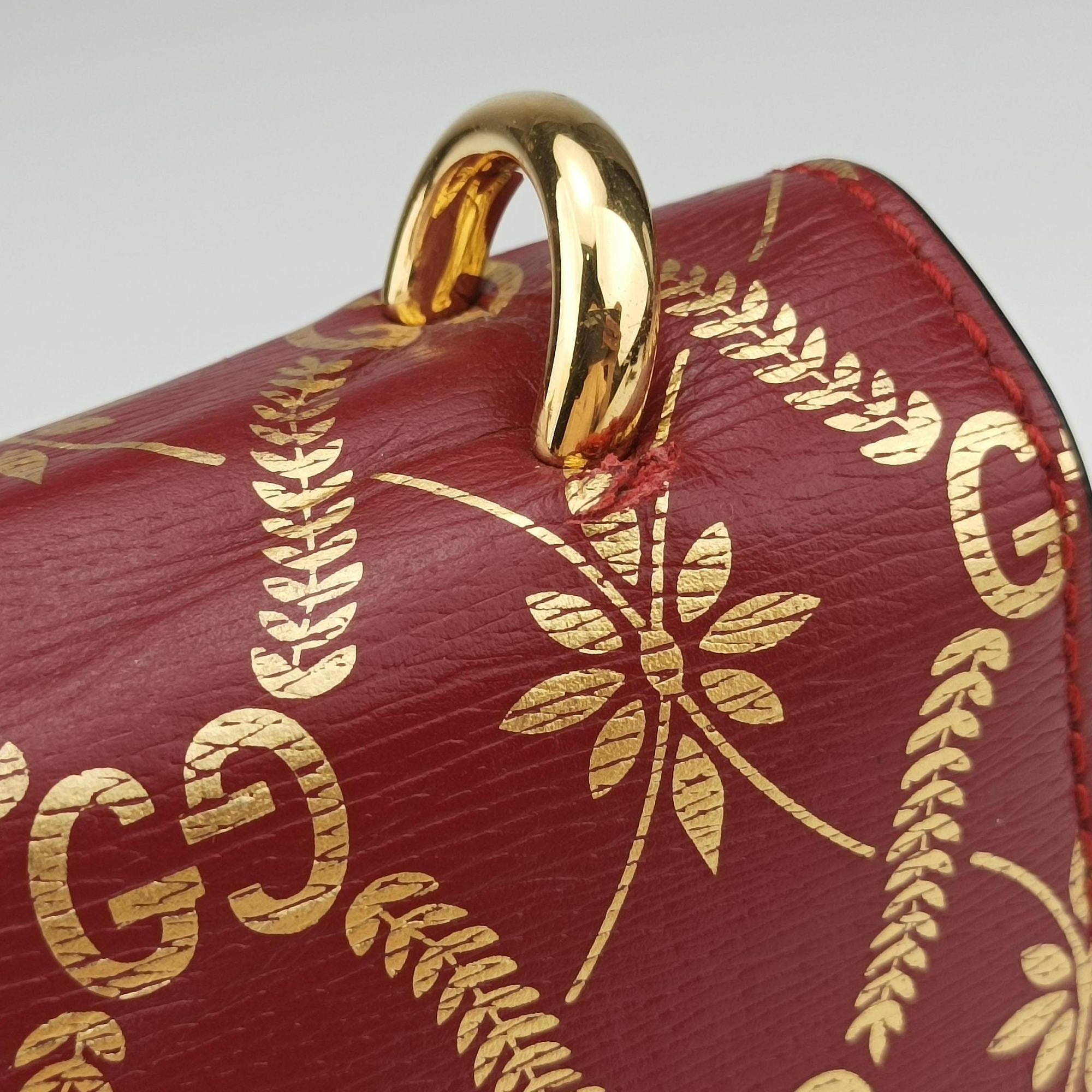 Pre-owned Gucci Sylvie red×Multicolour Leather 524405 shoulderbag | stylenewstar