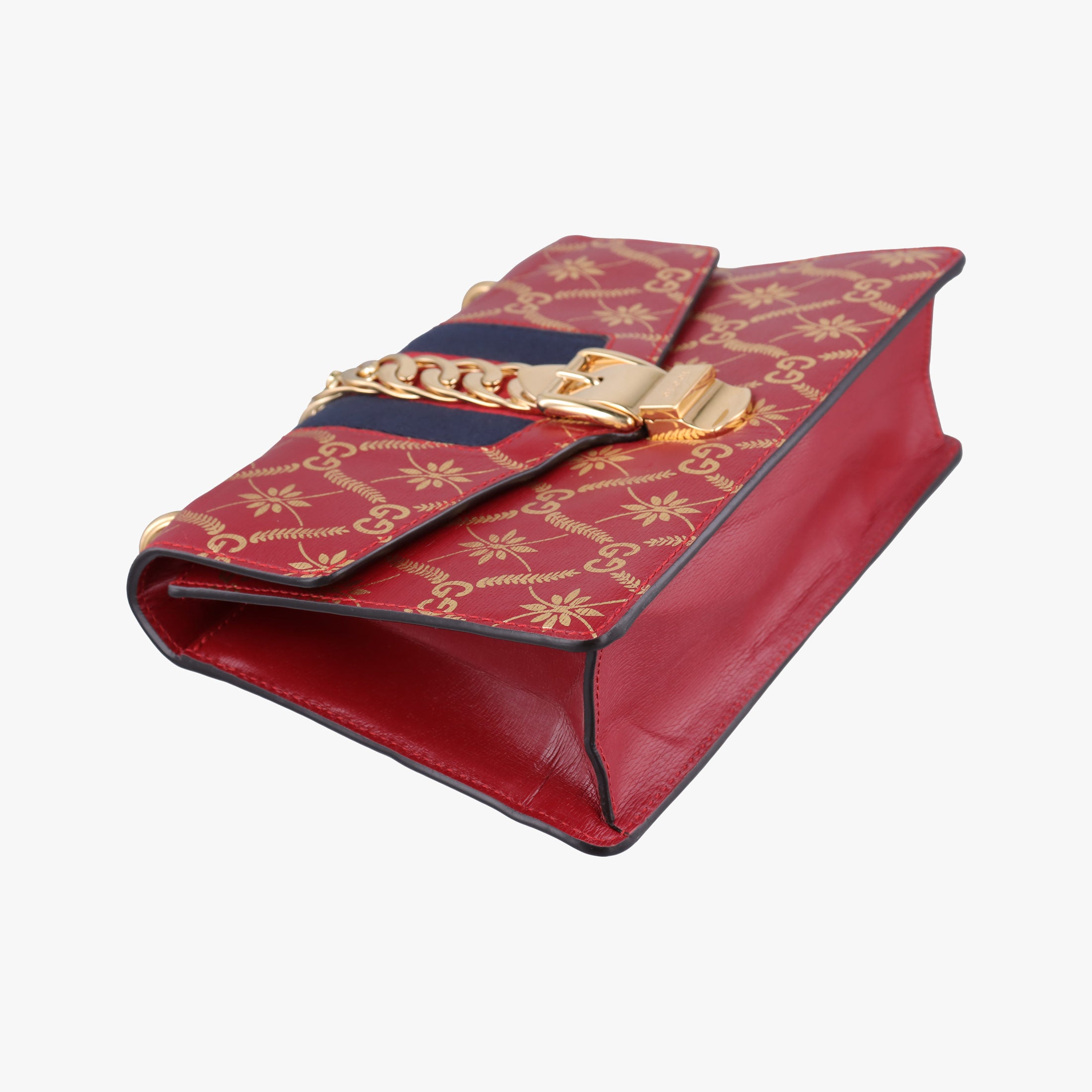 Pre-owned Gucci Sylvie red×Multicolour Leather 524405 shoulderbag | stylenewstar