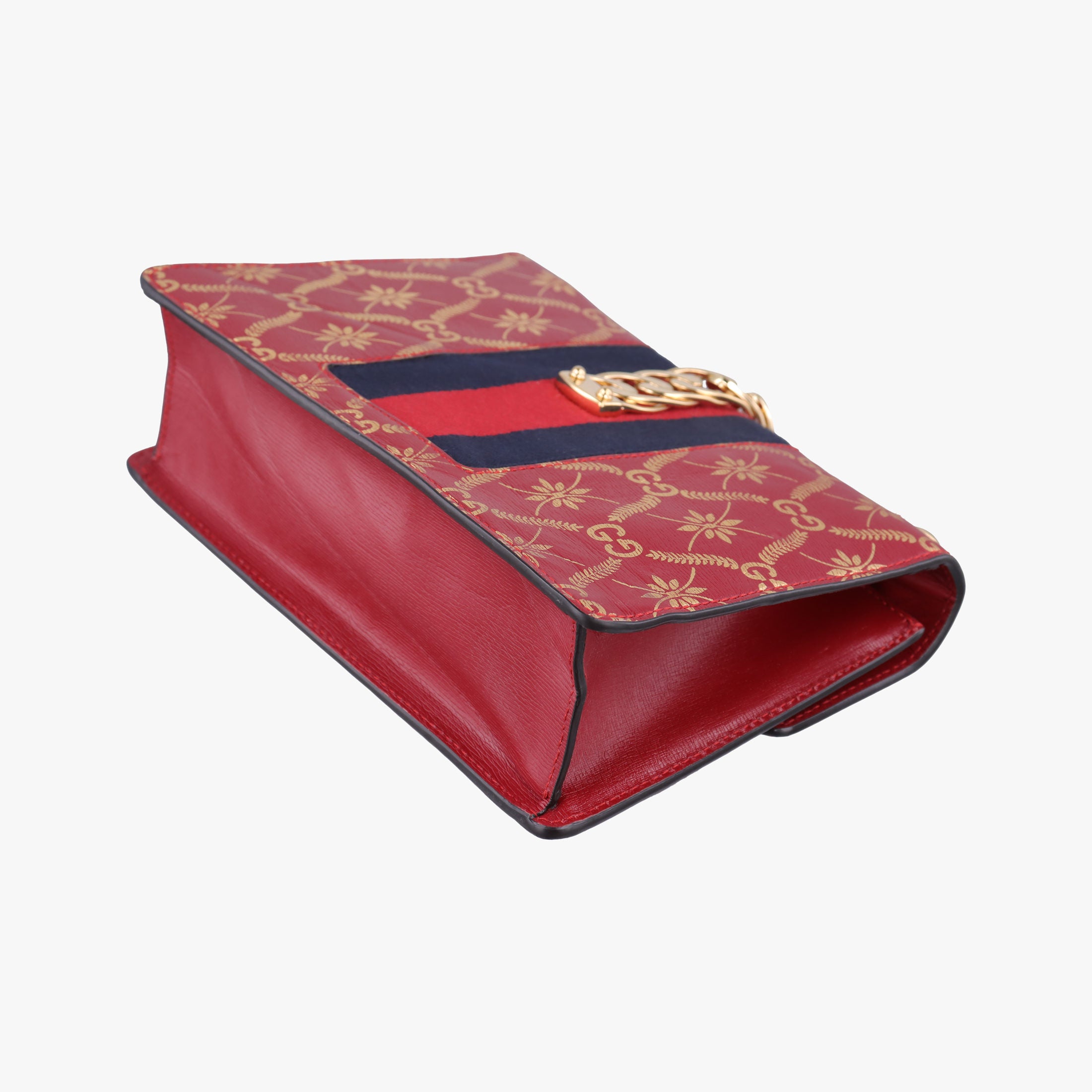 Pre-owned Gucci Sylvie red×Multicolour Leather 524405 shoulderbag | stylenewstar