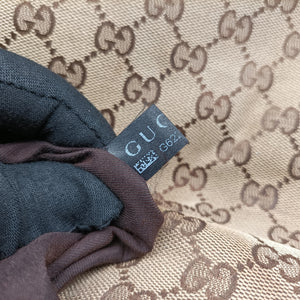 Pre-owned Gucci Charlotte Hobo Brown×White Leather×canvas 203504 handbag | stylenewstar