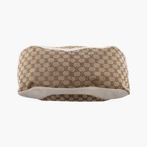 Pre-owned Gucci Charlotte Hobo Brown×White Leather×canvas 203504 handbag | stylenewstar