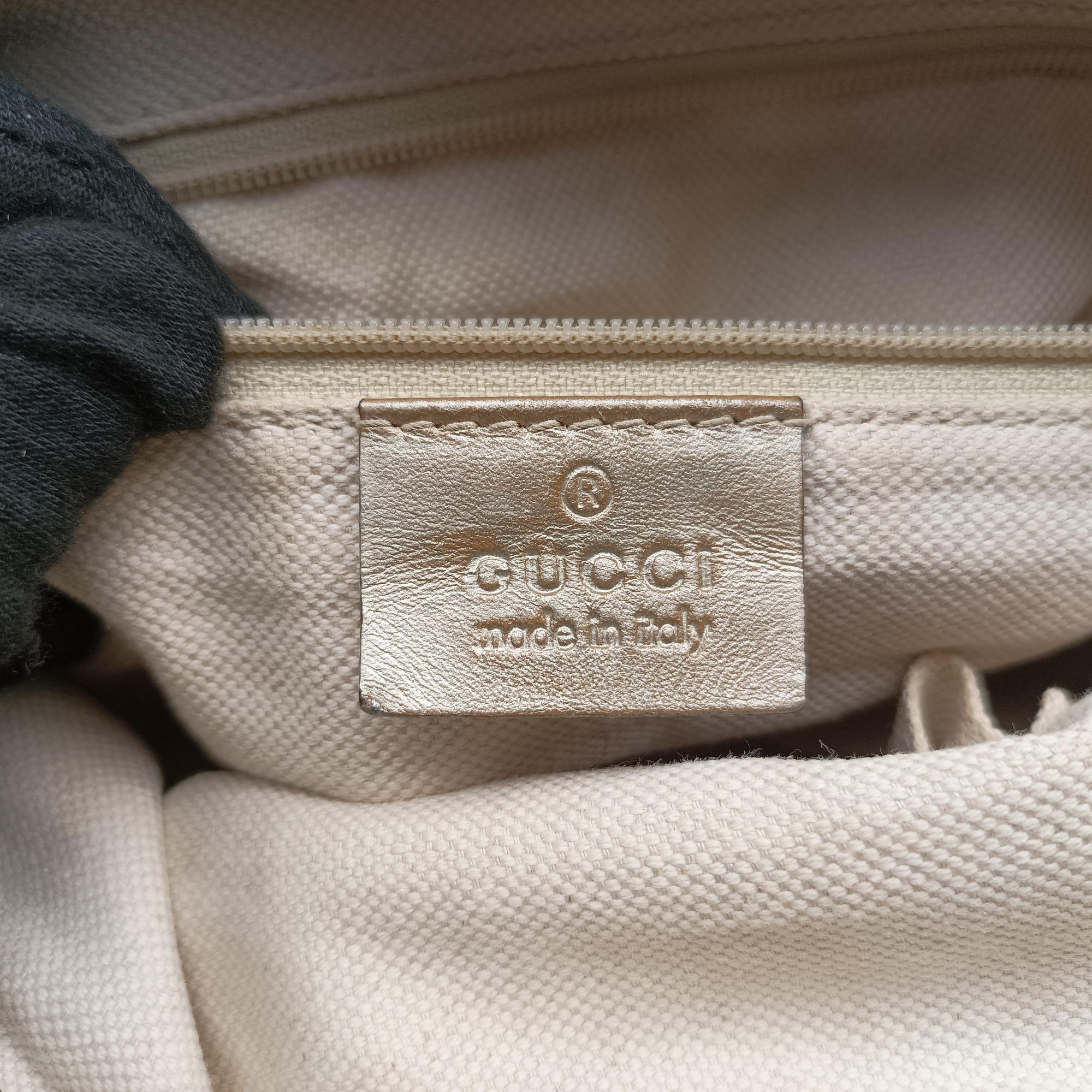 Secondhand Gucci Sukey White×Brown Leather×canvas 247902 shoulderbag | stylenewstar