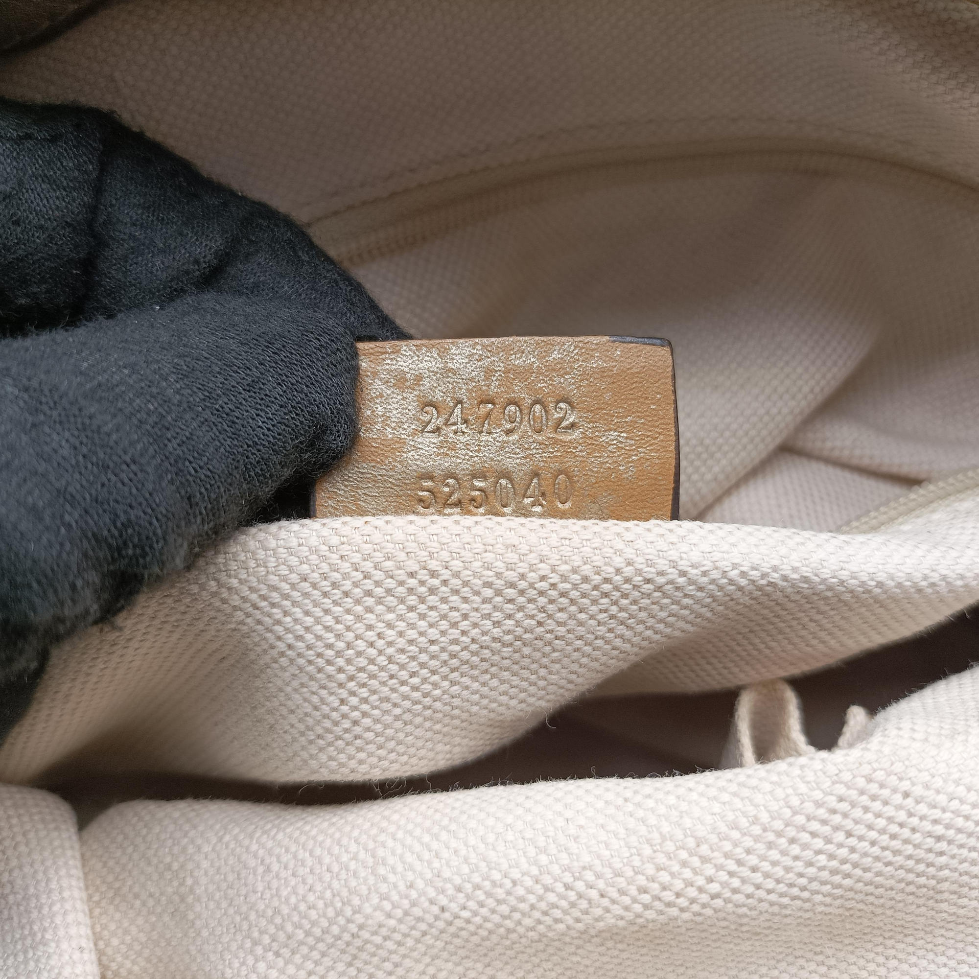 Secondhand Gucci Sukey White×Brown Leather×canvas 247902 shoulderbag | stylenewstar
