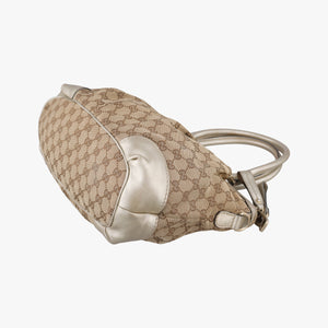 Secondhand Gucci Sukey White×Brown Leather×canvas 247902 shoulderbag | stylenewstar