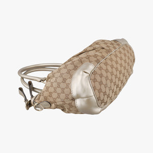 Secondhand Gucci Sukey White×Brown Leather×canvas 247902 shoulderbag | stylenewstar