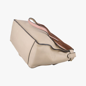 Pre-owned Fendi Flip Beige×Pink×Brown Leather×Suede 8BT303 shoulderbag | stylenewstar