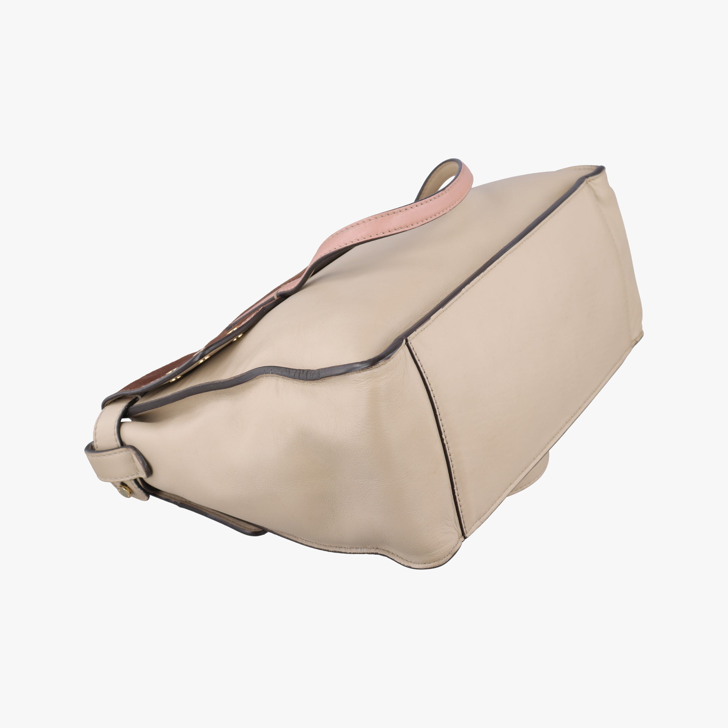 Pre-owned Fendi Flip Beige×Pink×Brown Leather×Suede 8BT303 shoulderbag | stylenewstar