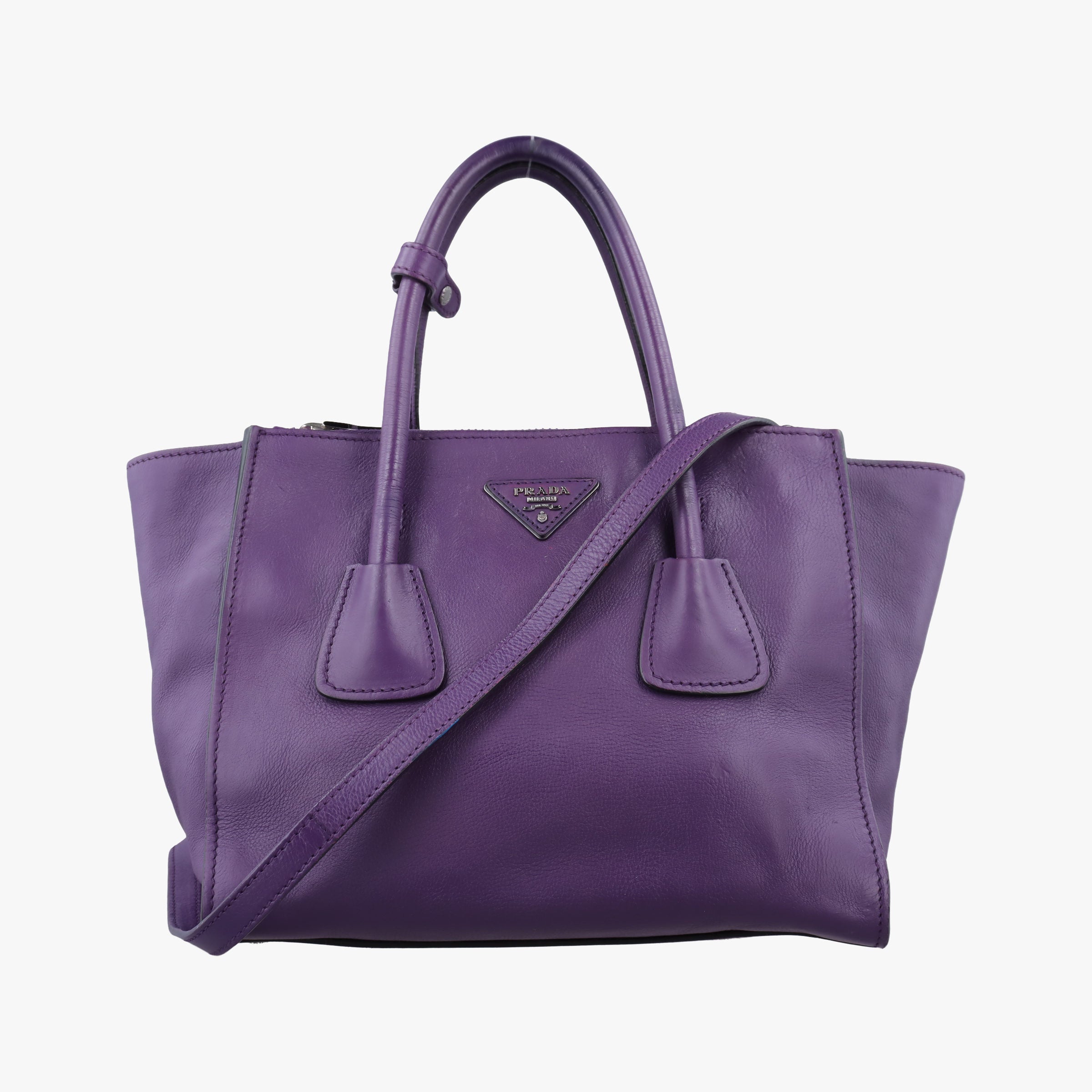 Vintage Prada Twin Pocket Winged Tote Purple Leather BN2619 shoulderbag | stylenewstar