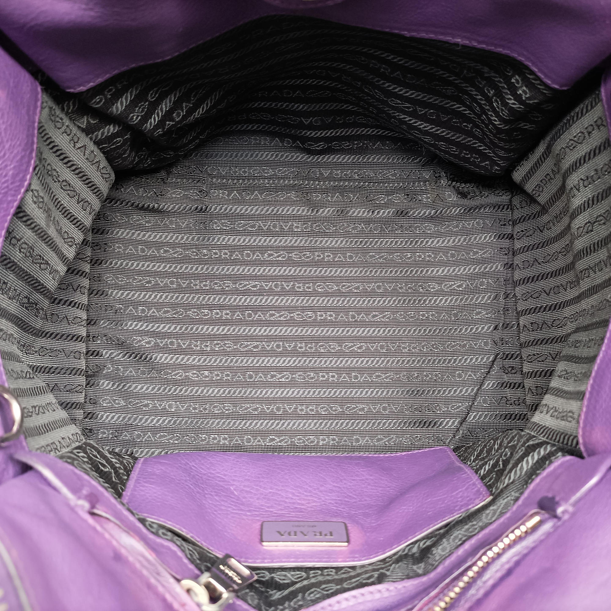 Vintage Prada Twin Pocket Winged Tote Purple Leather BN2619 shoulderbag | stylenewstar