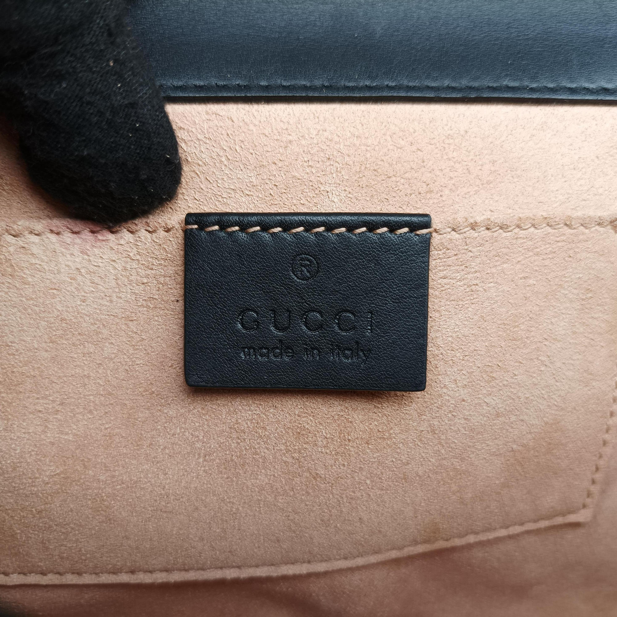 Pre-owned Gucci Padlock beige×black PVC coated canvas×Leather 409487 shoulderbag | stylenewstar