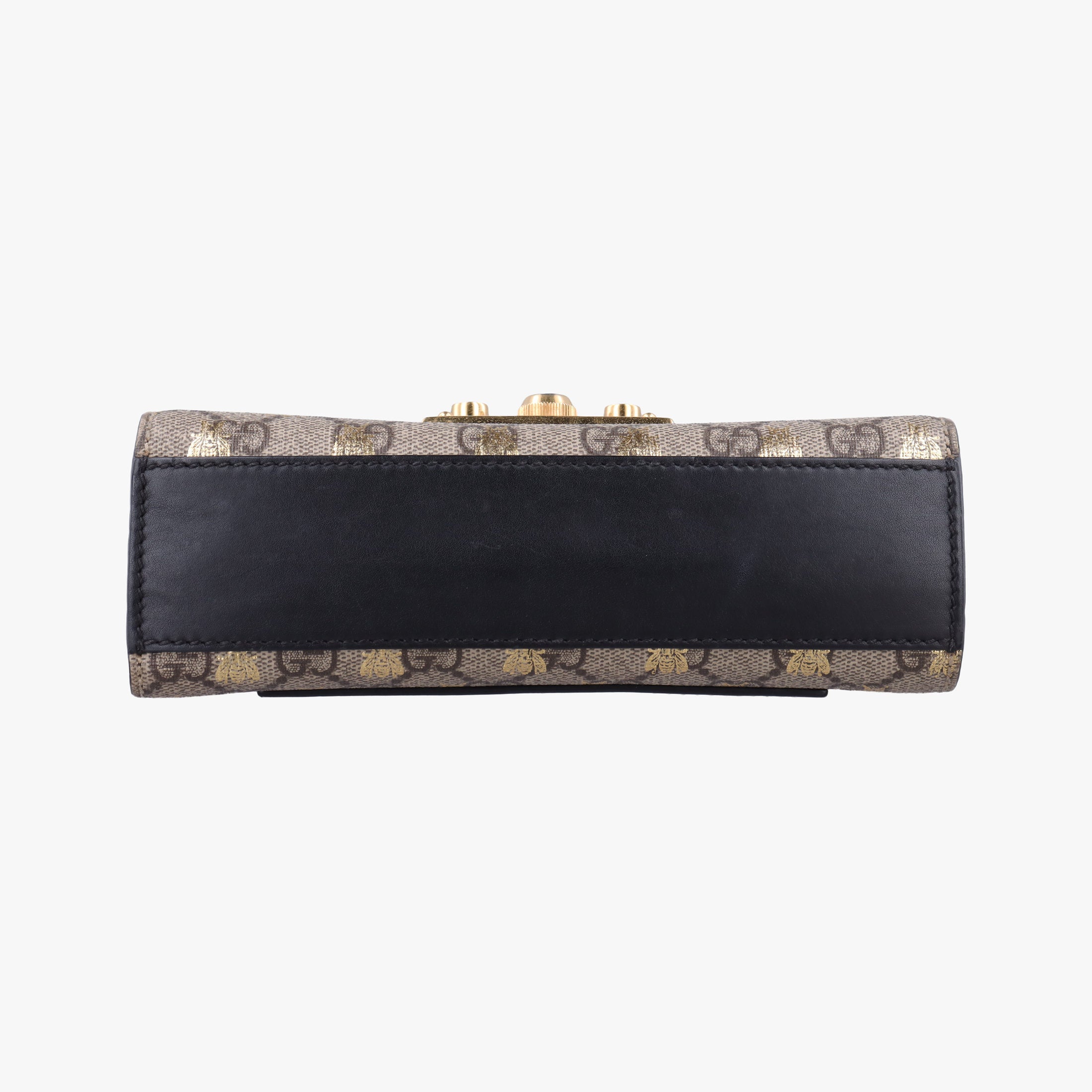 Pre-owned Gucci Padlock beige×black PVC coated canvas×Leather 409487 shoulderbag | stylenewstar