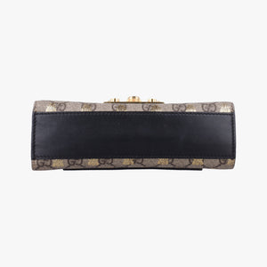 Pre-owned Gucci Padlock beige×black PVC coated canvas×Leather 409487 shoulderbag | stylenewstar