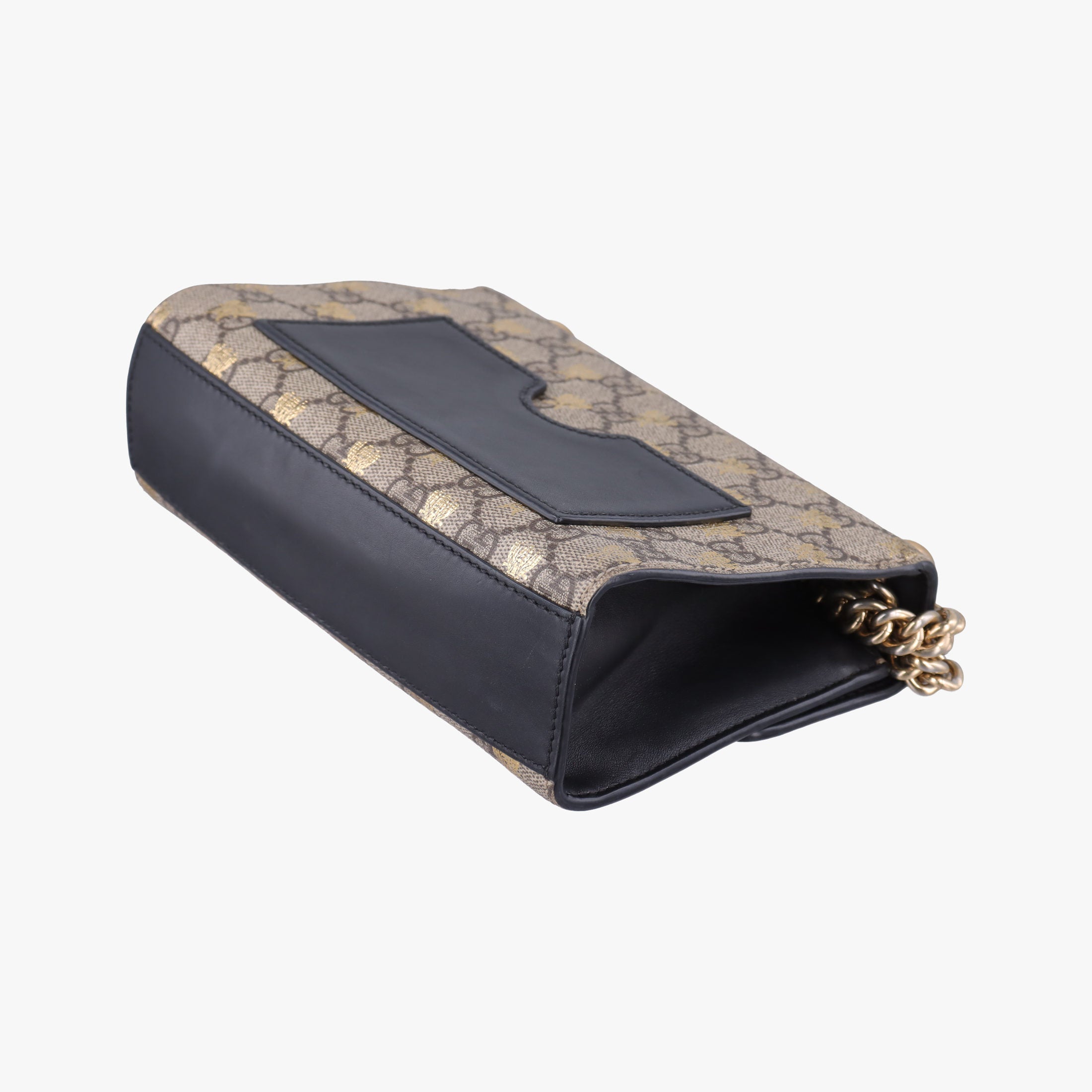 Pre-owned Gucci Padlock beige×black PVC coated canvas×Leather 409487 shoulderbag | stylenewstar