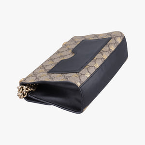 Pre-owned Gucci Padlock beige×black PVC coated canvas×Leather 409487 shoulderbag | stylenewstar