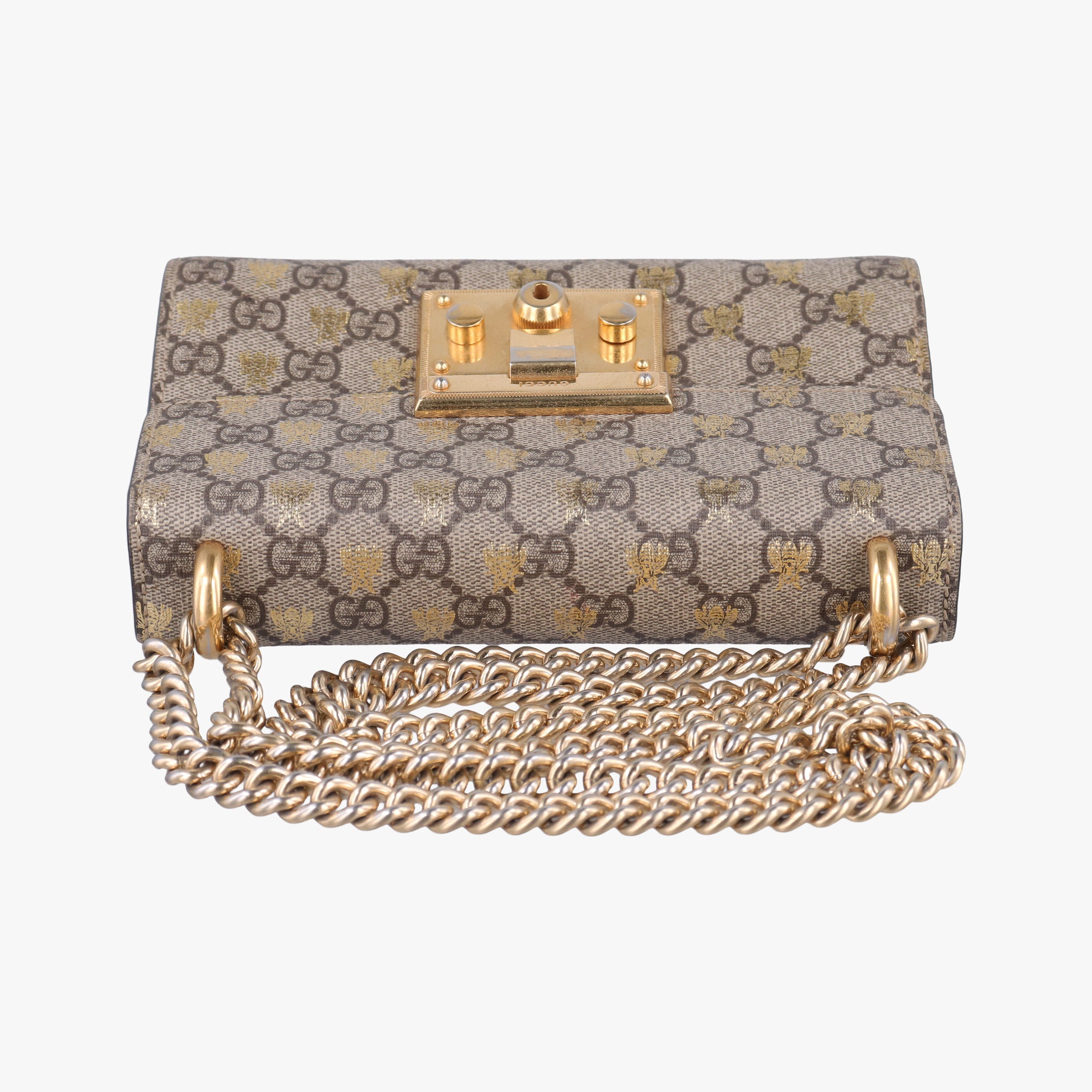 Pre-owned Gucci Padlock beige×black PVC coated canvas×Leather 409487 shoulderbag | stylenewstar