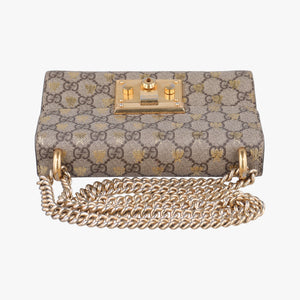Pre-owned Gucci Padlock beige×black PVC coated canvas×Leather 409487 shoulderbag | stylenewstar