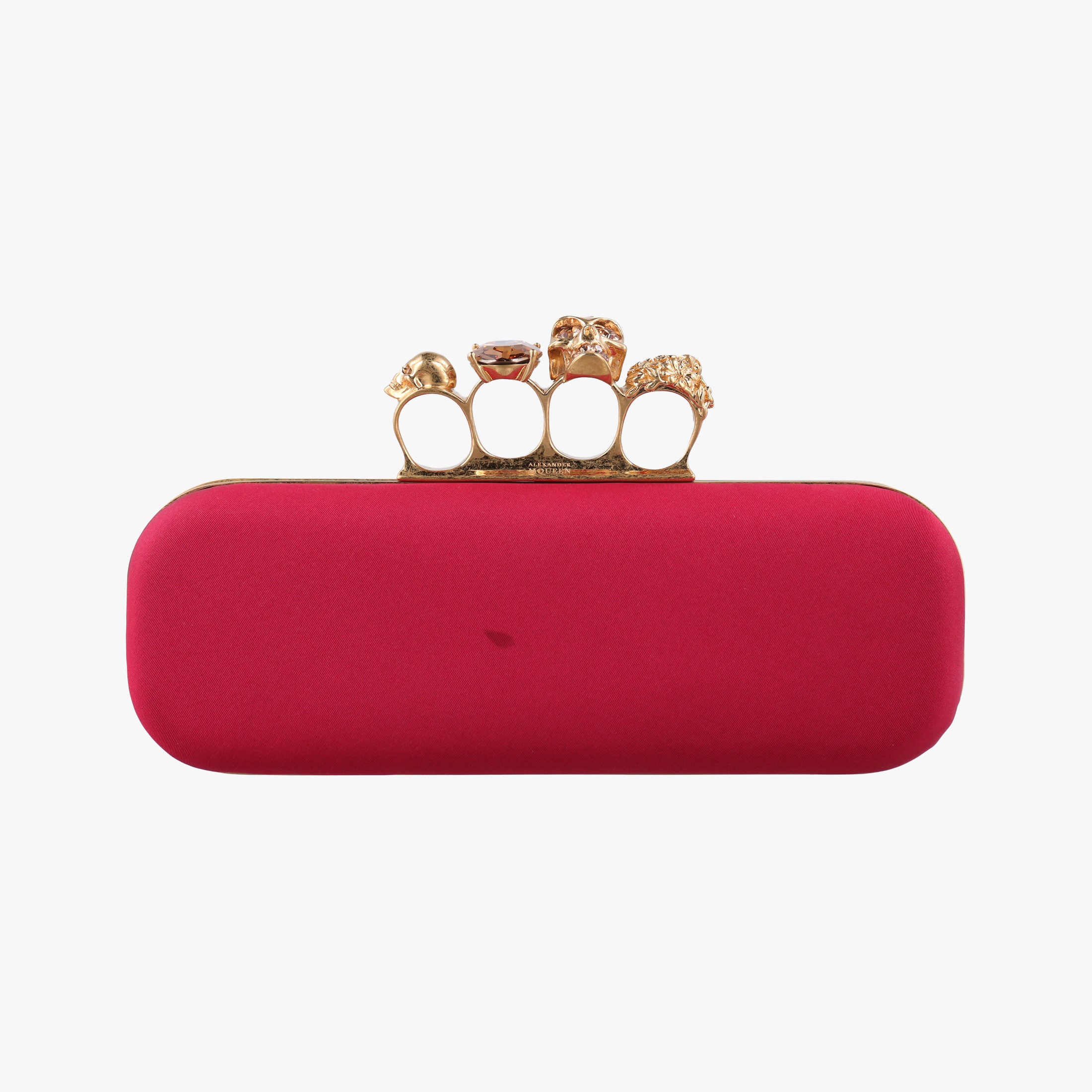 Vintage Alexander McQueen Four Ring Red Fabric  clutchbag | stylenewstar