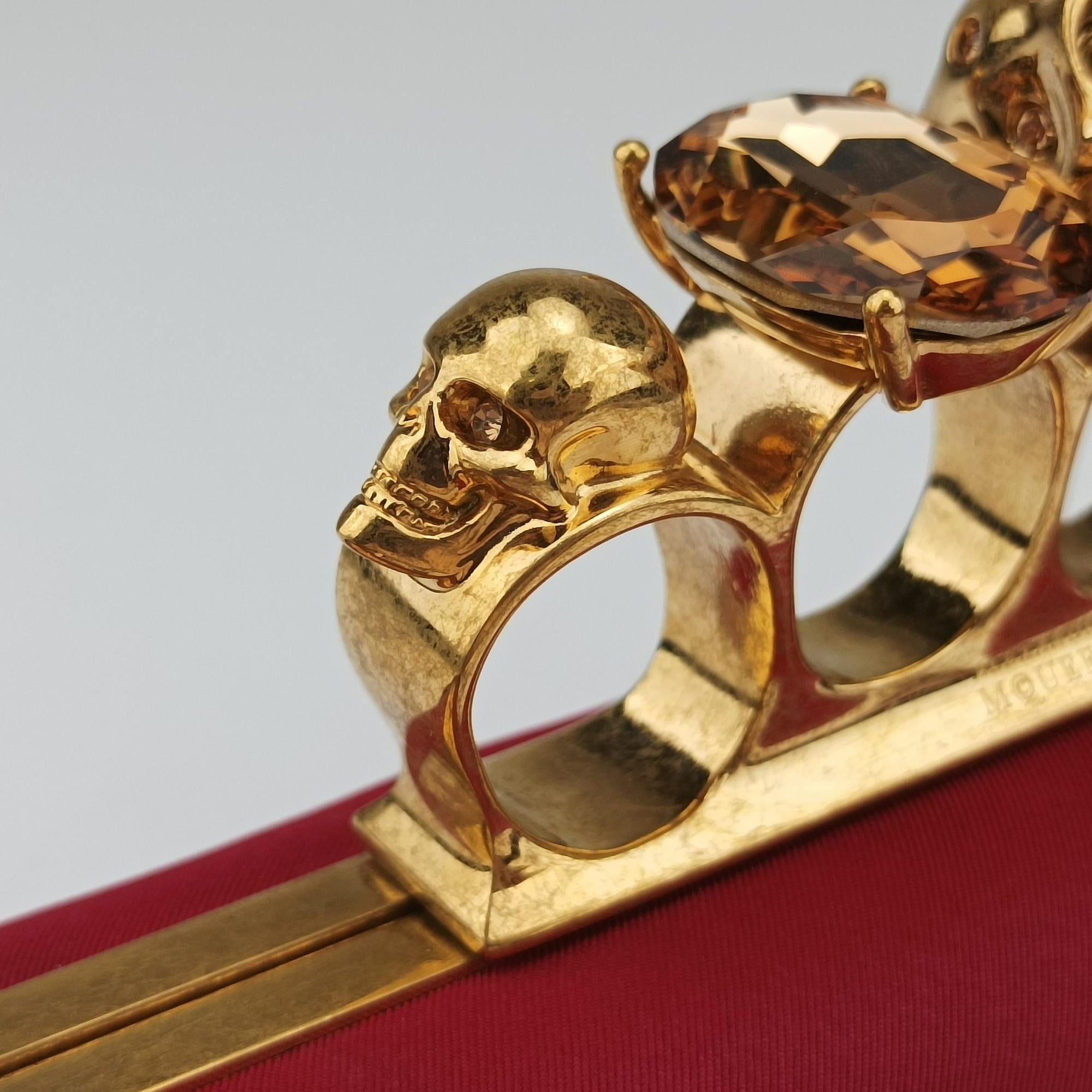 Vintage Alexander McQueen Four Ring Red Fabric  clutchbag | stylenewstar