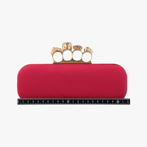 Vintage Alexander McQueen Four Ring Red Fabric  clutchbag | stylenewstar