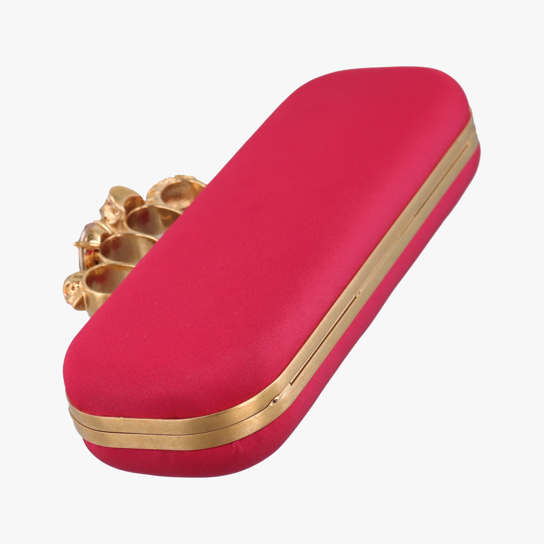 Vintage Alexander McQueen Four Ring Red Fabric  clutchbag | stylenewstar