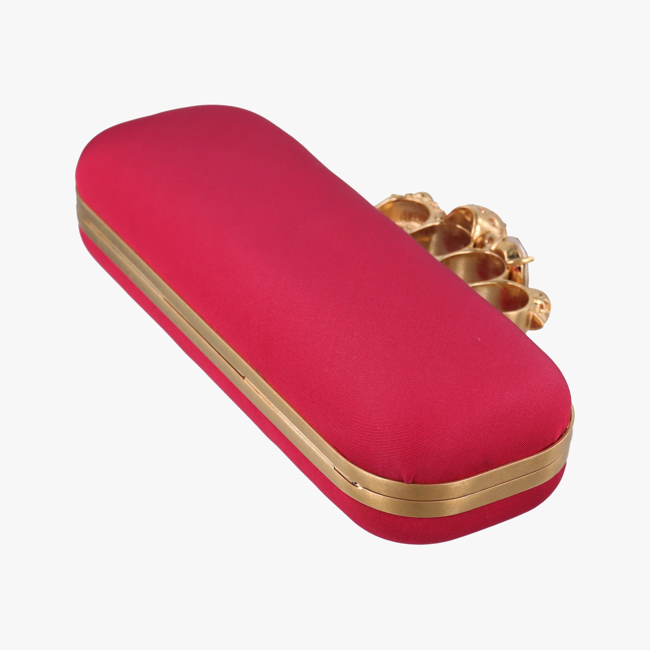 Vintage Alexander McQueen Four Ring Red Fabric  clutchbag | stylenewstar
