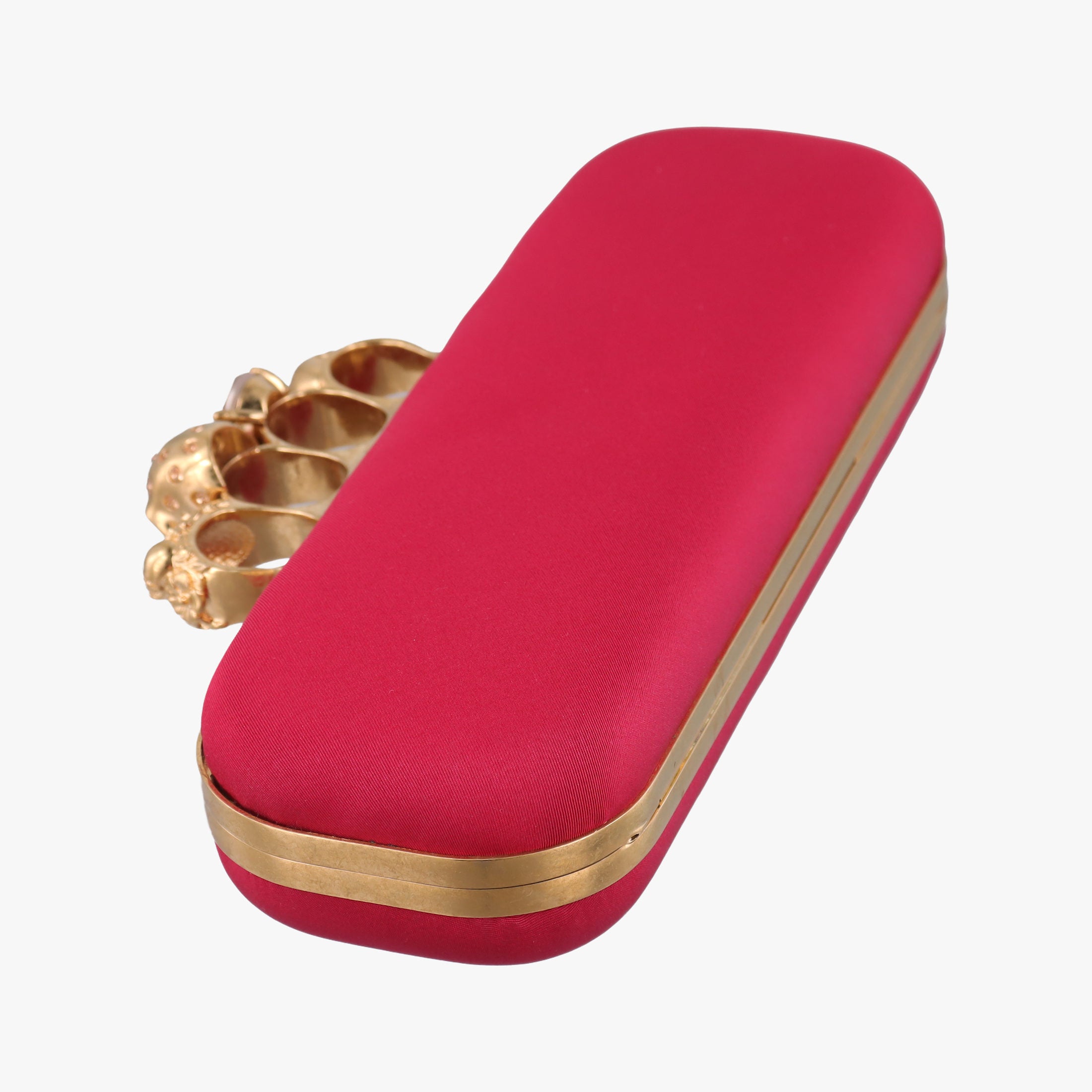 Vintage Alexander McQueen Four Ring Red Fabric  clutchbag | stylenewstar