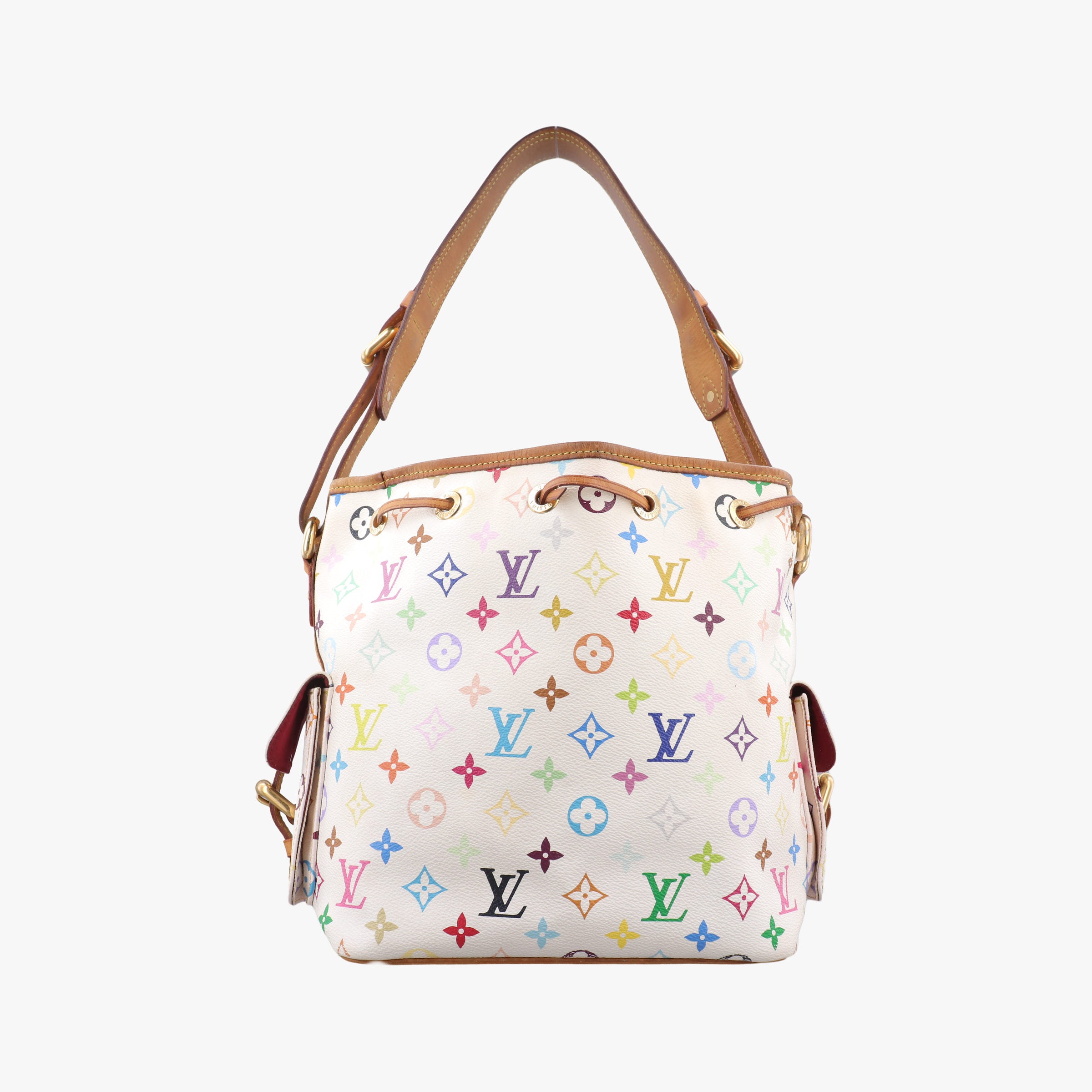 Pre-owned Louis Vuitton Petit NOe white Monogram Multicolor M42229 shoulderbag | stylenewstar