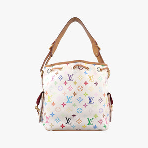 Pre-owned Louis Vuitton Petit NOe white Monogram Multicolor M42229 shoulderbag | stylenewstar