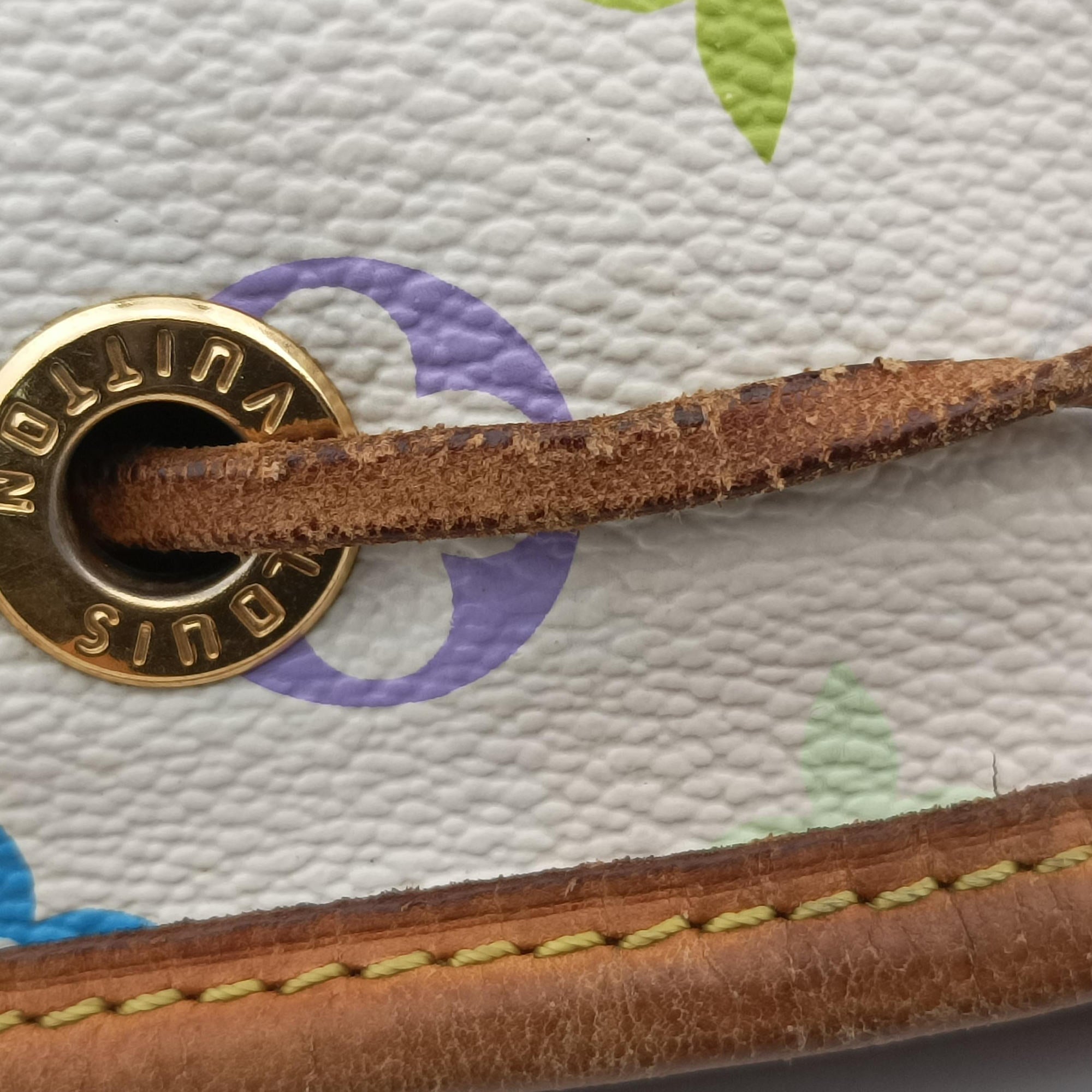 Pre-owned Louis Vuitton Petit NOe white Monogram Multicolor M42229 shoulderbag | stylenewstar