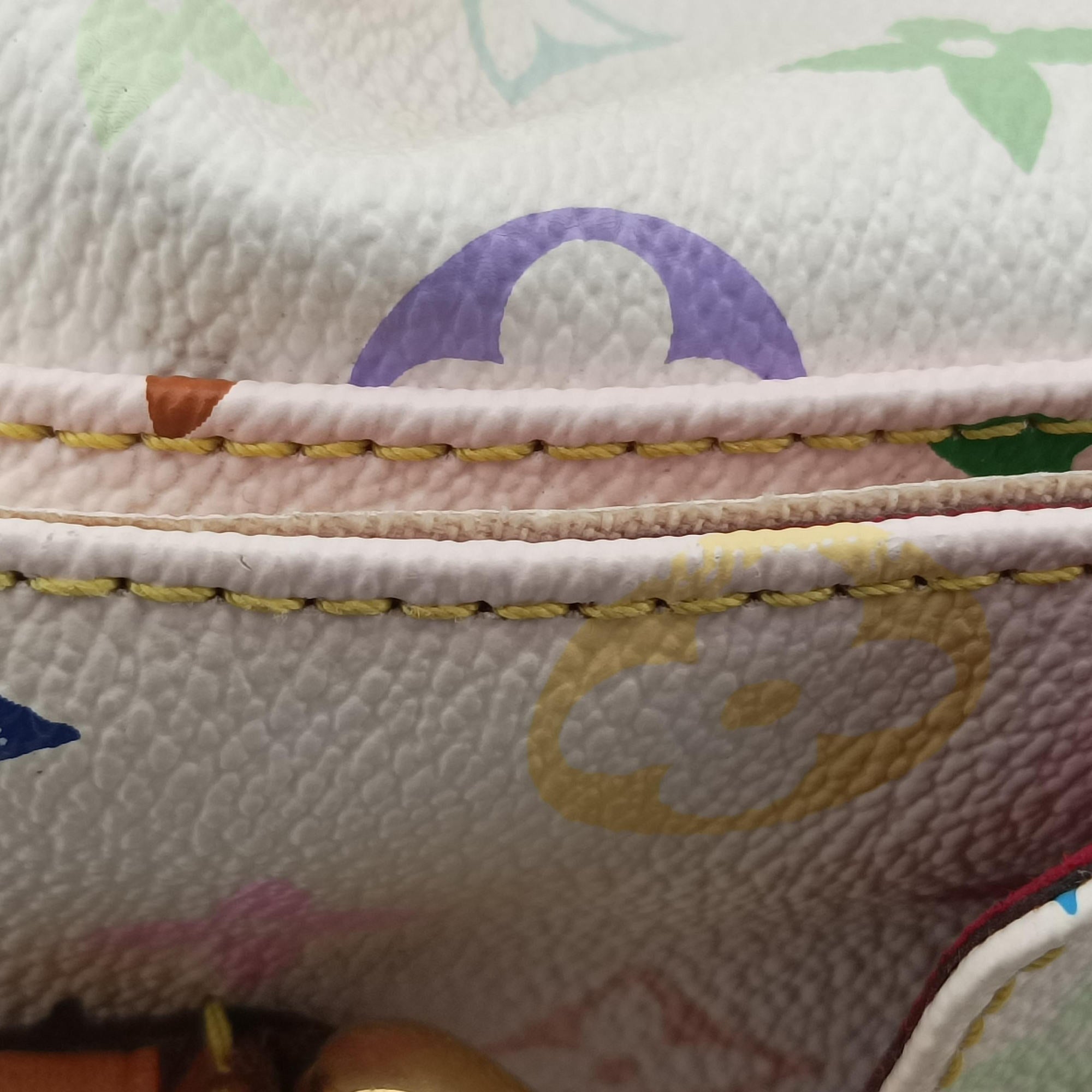 Pre-owned Louis Vuitton Petit NOe white Monogram Multicolor M42229 shoulderbag | stylenewstar