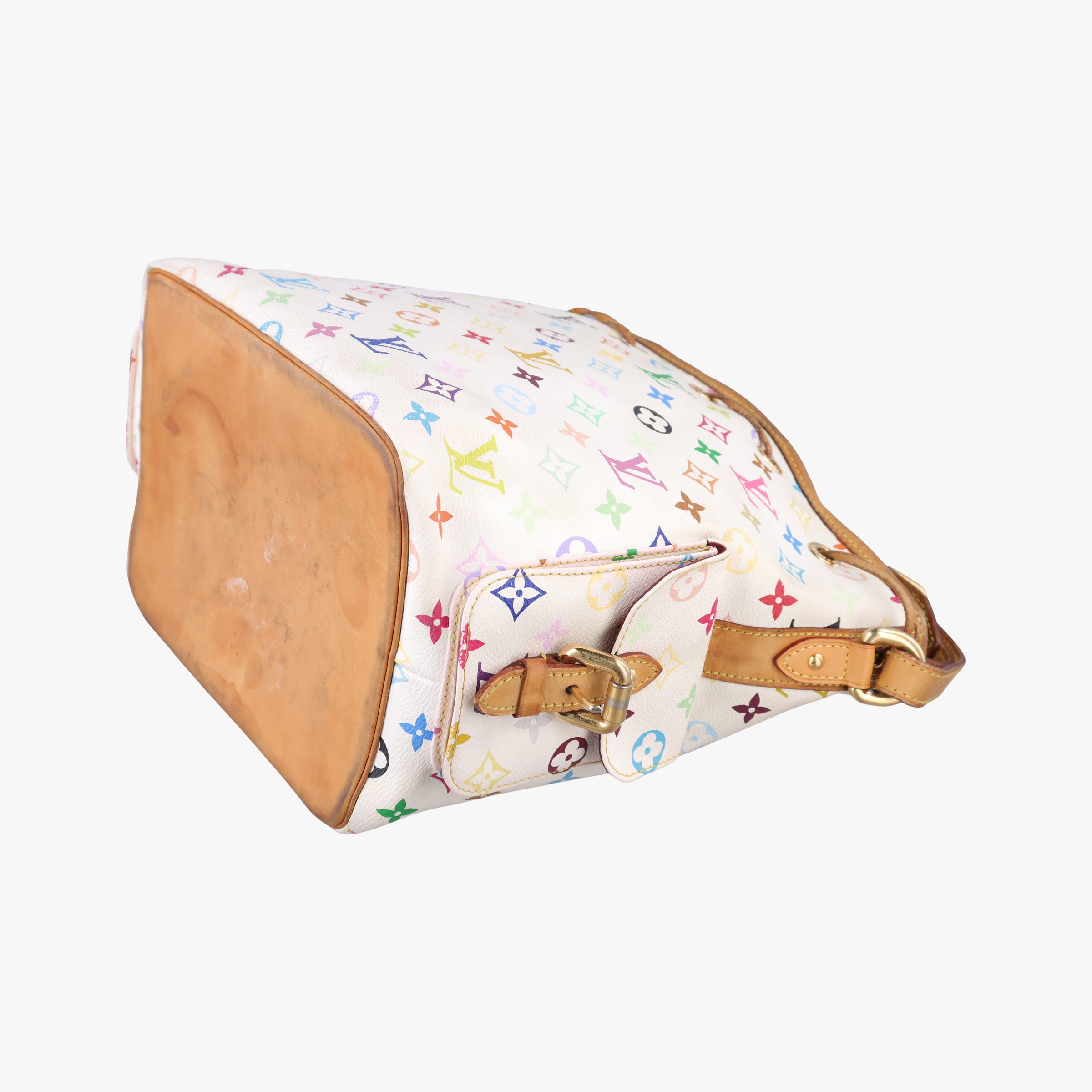 Pre-owned Louis Vuitton Petit NOe white Monogram Multicolor M42229 shoulderbag | stylenewstar