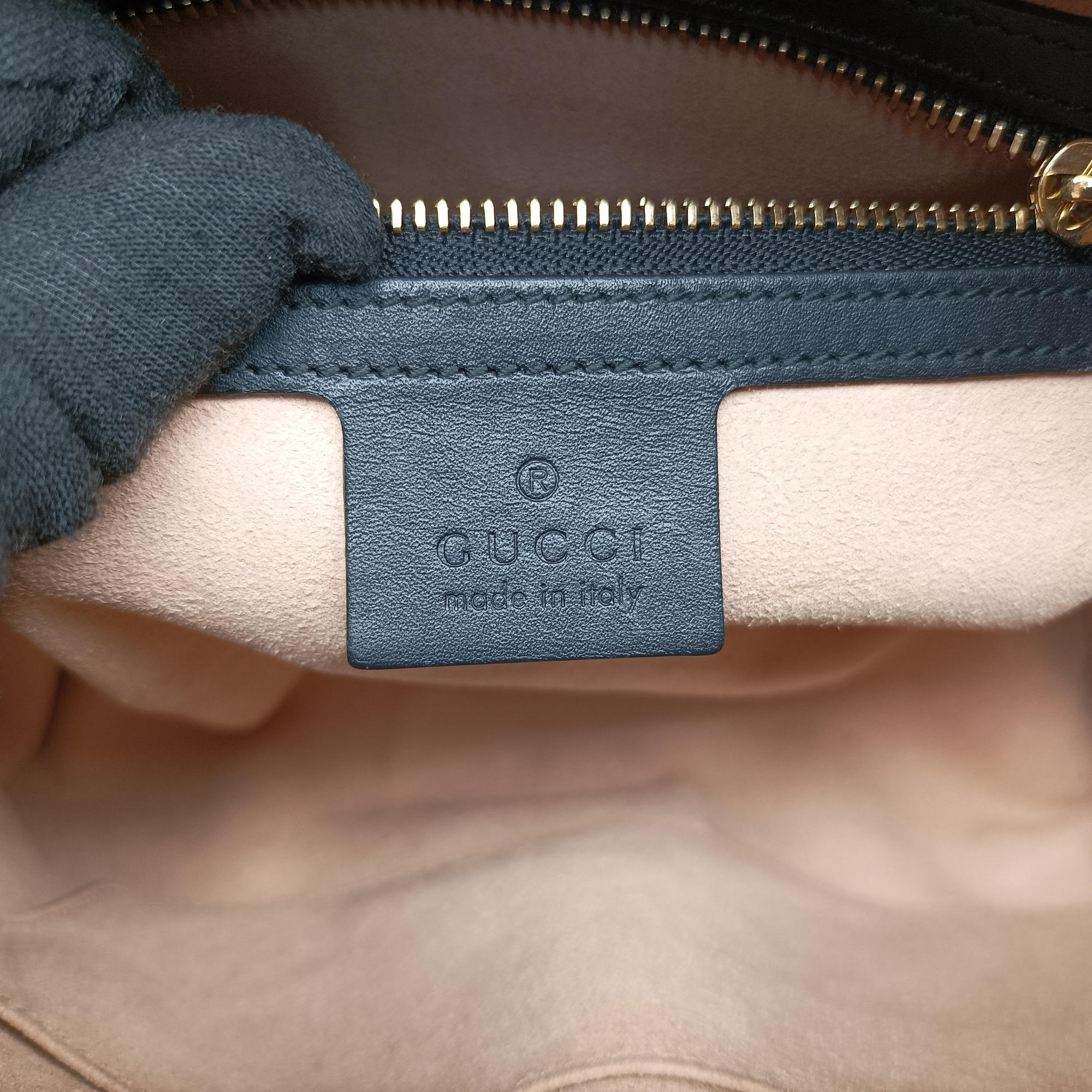 Secondhand Gucci Ophidia Navy×black Suede×leather 517080 shoulderbag | stylenewstar