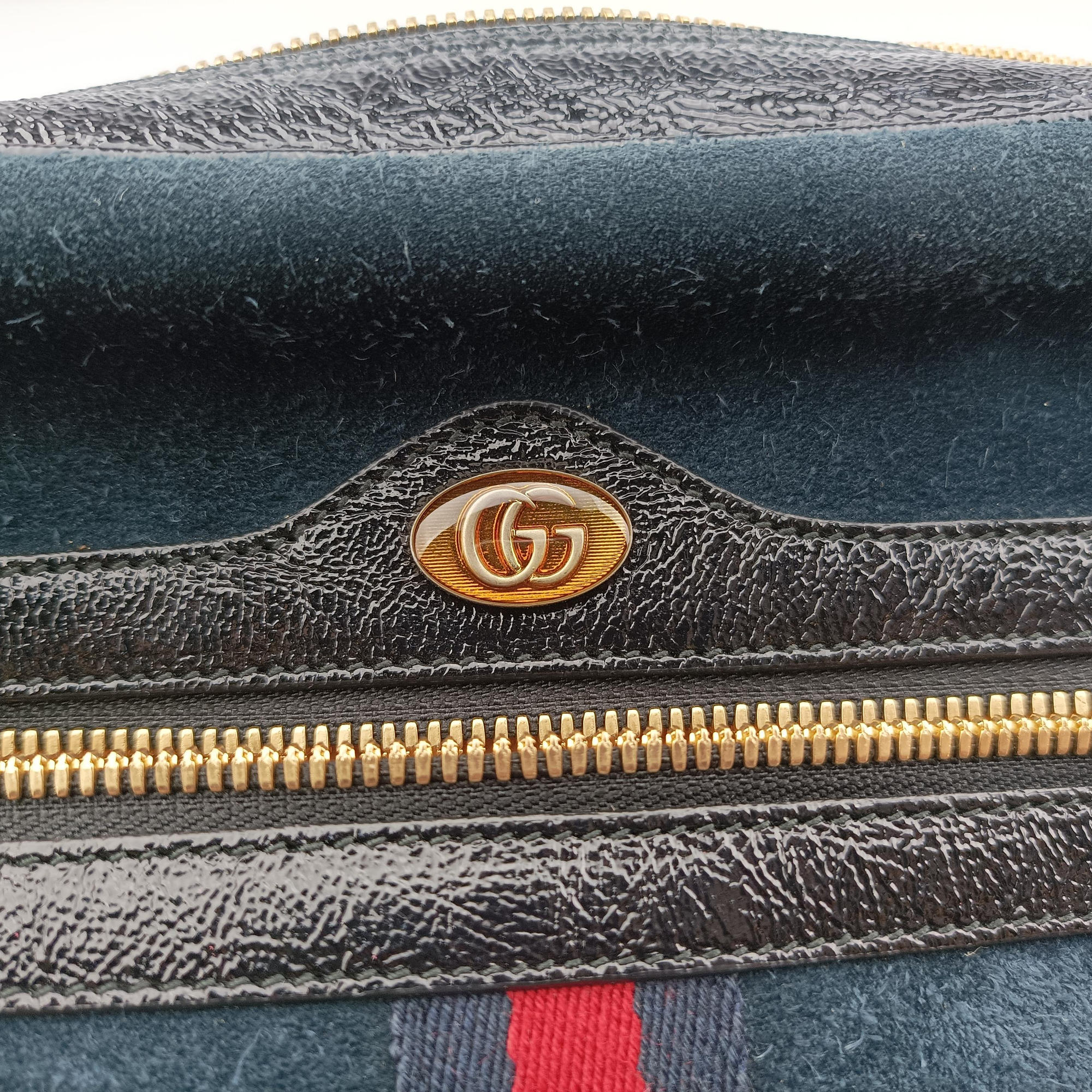 Secondhand Gucci Ophidia Navy×black Suede×leather 517080 shoulderbag | stylenewstar