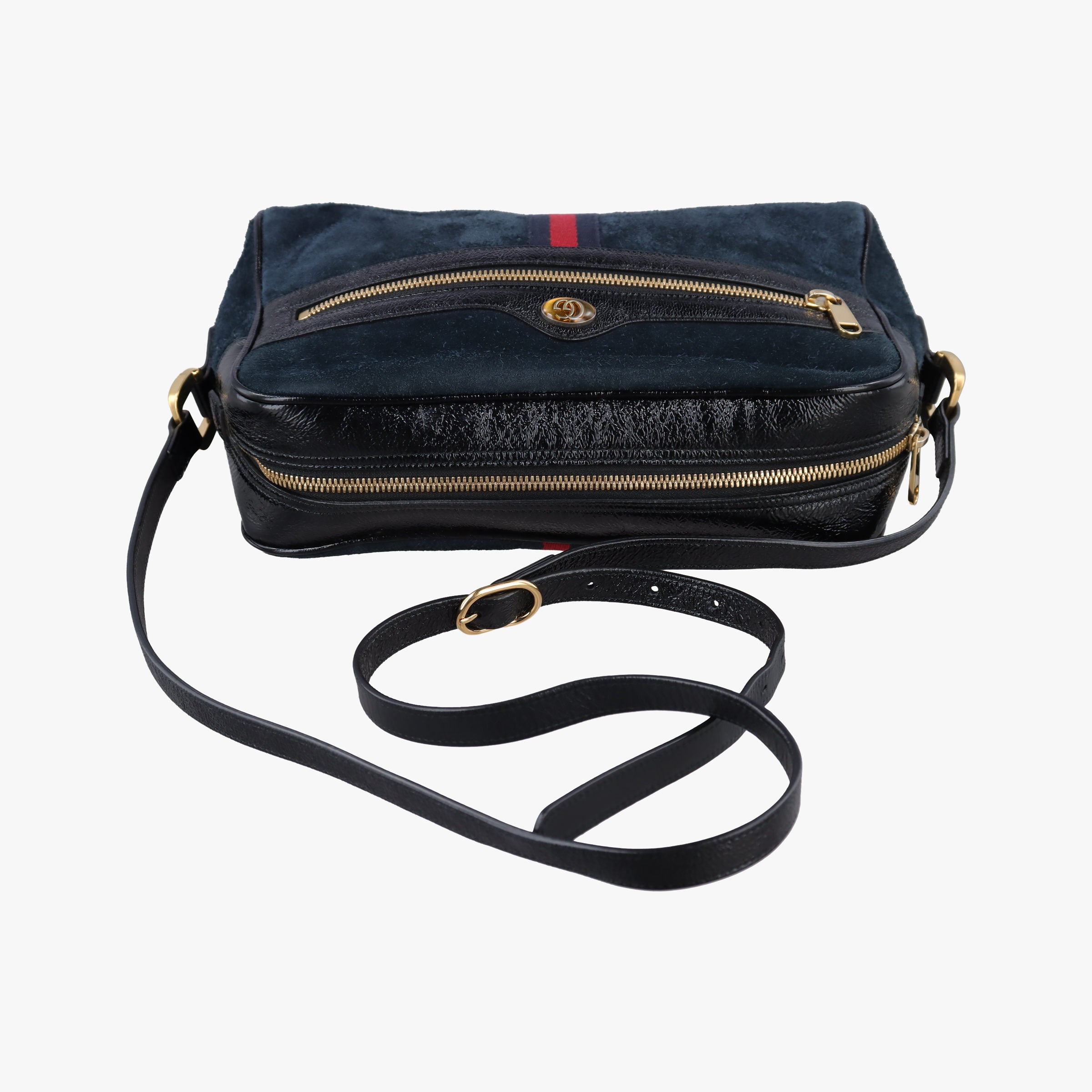 Secondhand Gucci Ophidia Navy×black Suede×leather 517080 shoulderbag | stylenewstar