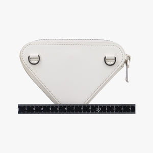Pre-owned Prada Triangle Chain Pouch White Leather  shoulderbag | stylenewstar