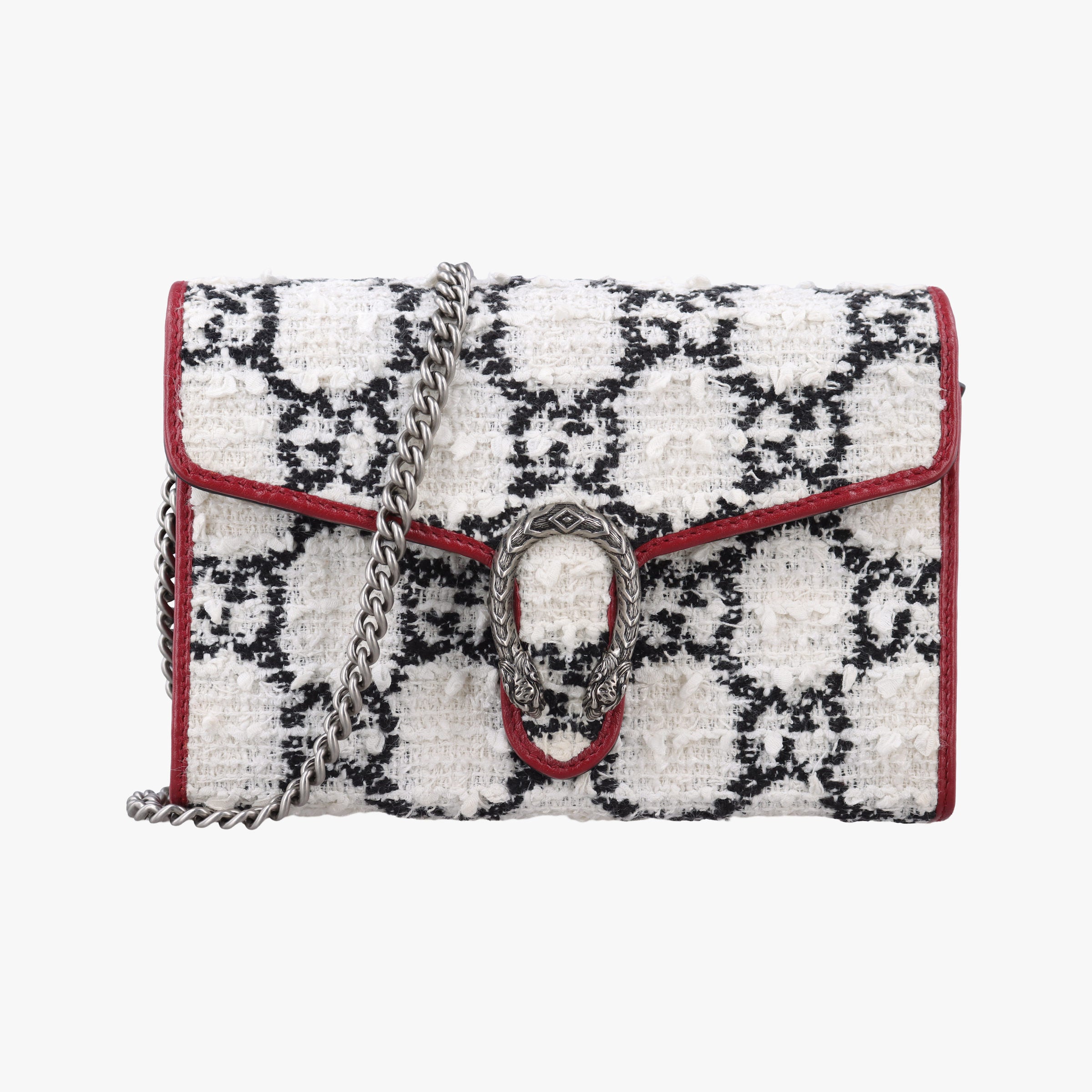Vintage Gucci Dionysus Ivory × Red × Black Tweed×Leather 401231 shoulderbag | stylenewstar