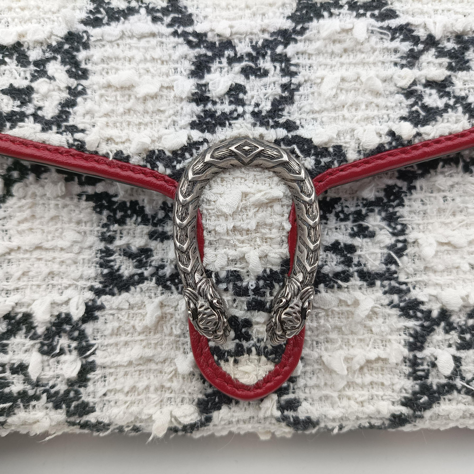 Vintage Gucci Dionysus Ivory × Red × Black Tweed×Leather 401231 shoulderbag | stylenewstar